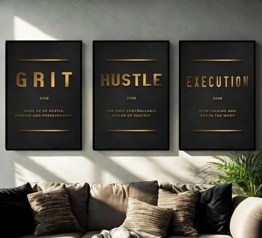 Inspirational Quote Frame Set of 3 – Office/Home Decor Wall Art Prints